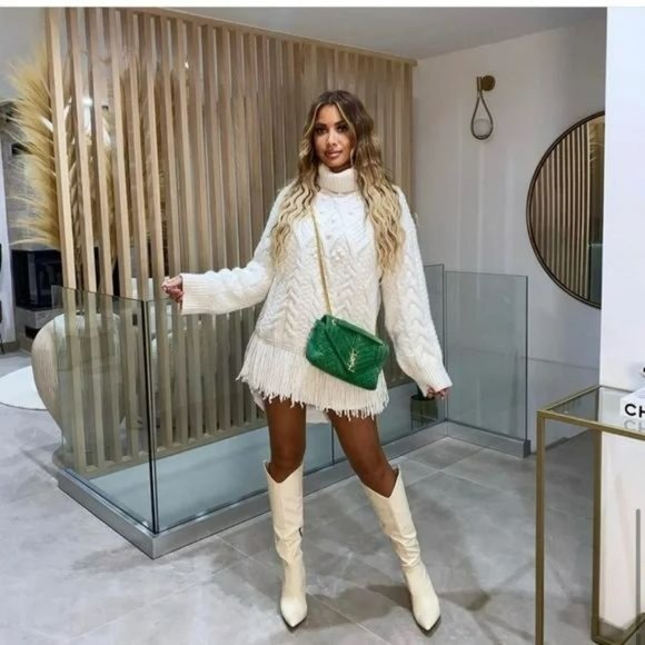 ZARA FRINGED KNIT SWEATER - Picture 7 of 13